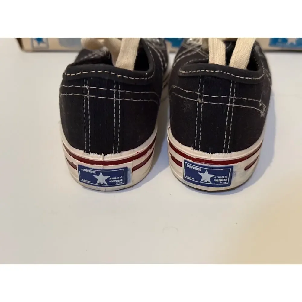 Vintage Converse Kids Size 12 Black Low Top Sneakers w/ Box USA Style